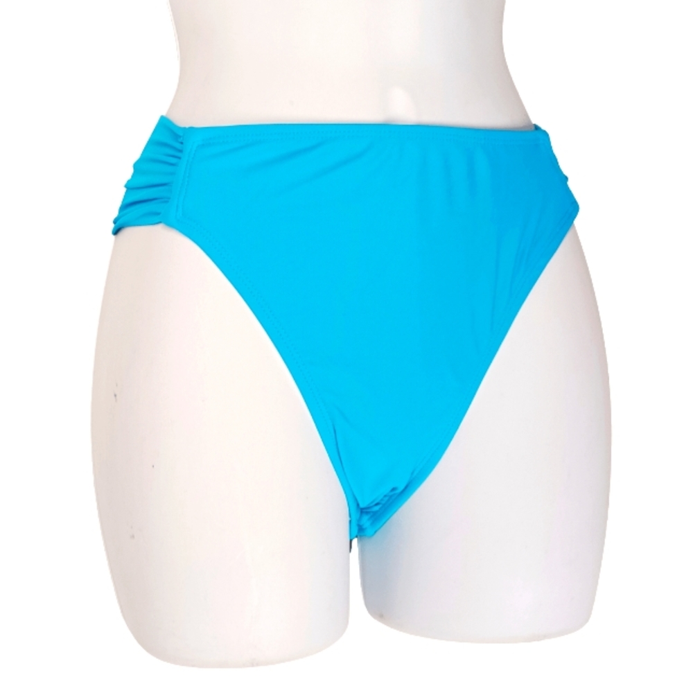 MOSSIMO Mystique Blue Side Ruching Swim Bikini Bottoms Large NWT